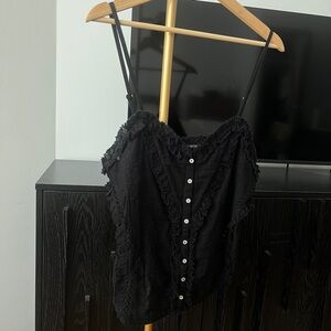 Zara Embroidered Cotton Gauze Top